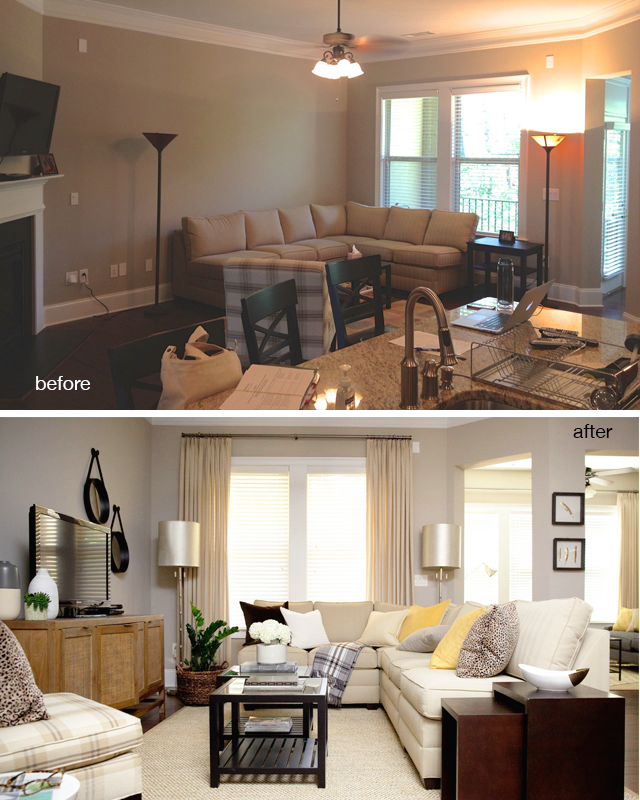 Before And After Vinings Living Room, Small Living Room Furniture Arrangement