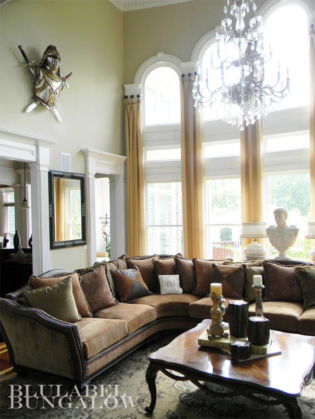 Two Story Window Treatments for Arches Windows