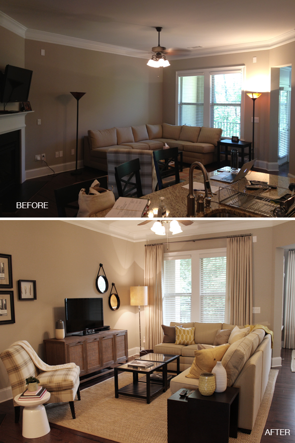LIVING ROOM MAKEOVER YELLOW ACCENTS