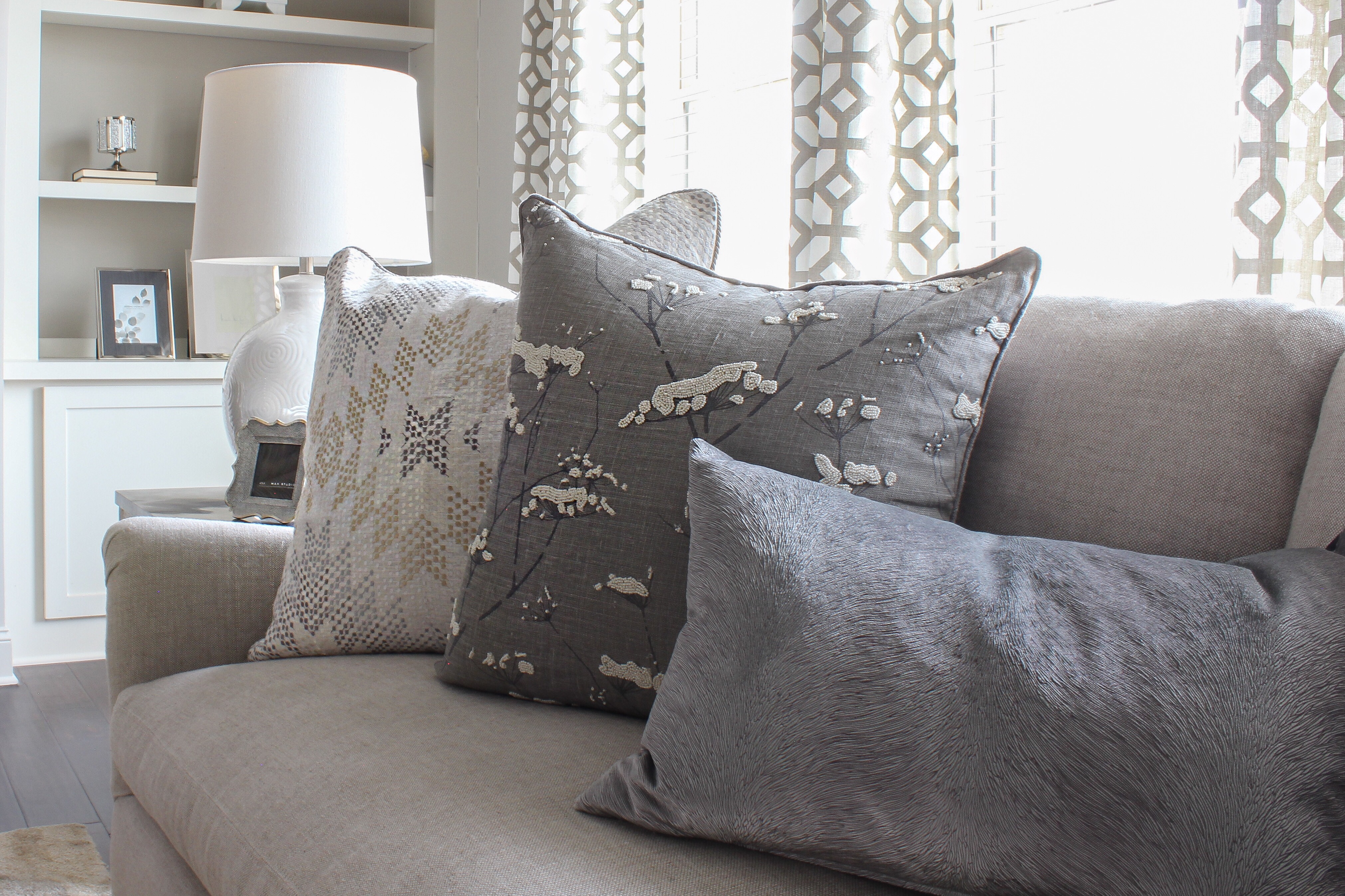 Gray pillow combinations 