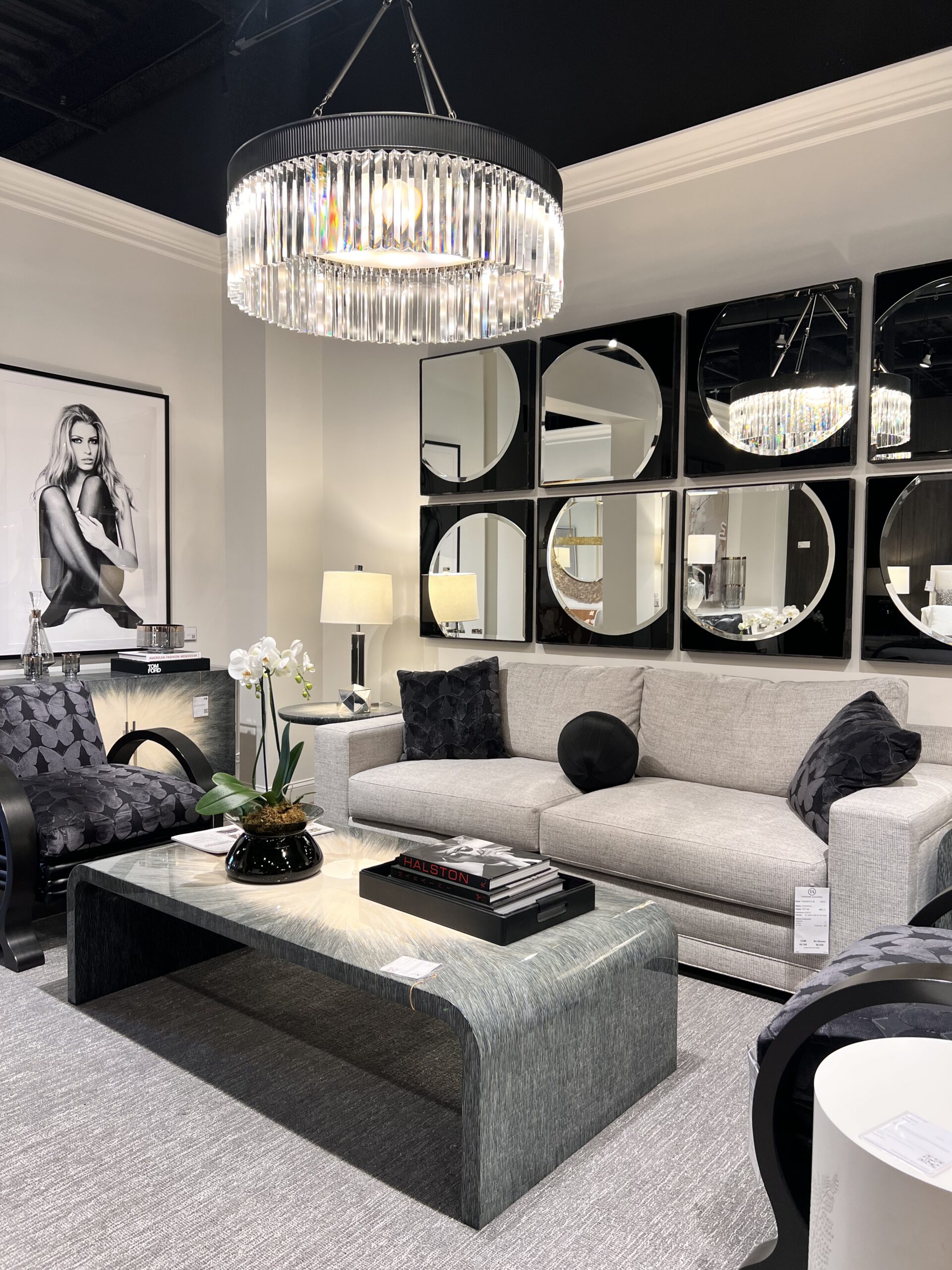 Theodore Alexander showroom living room vignette at High Point Market